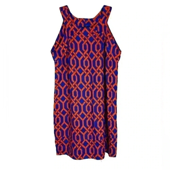 Escapada Red & Blue Geo Shift Halter Dress - Picture 1 of 6